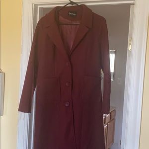 Long Burgundy Coat